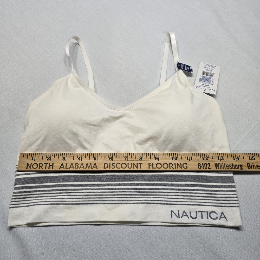 New Nautica Padded White Sports Bra Size XL - Picture 3 of 3